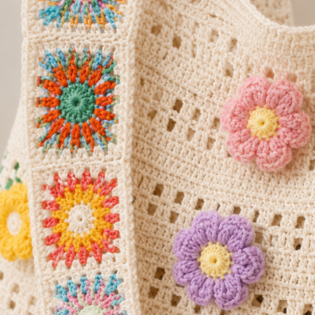 Bolso Floral de Crochet Artesanal