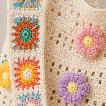 Bolso Floral de Crochet Artesanal