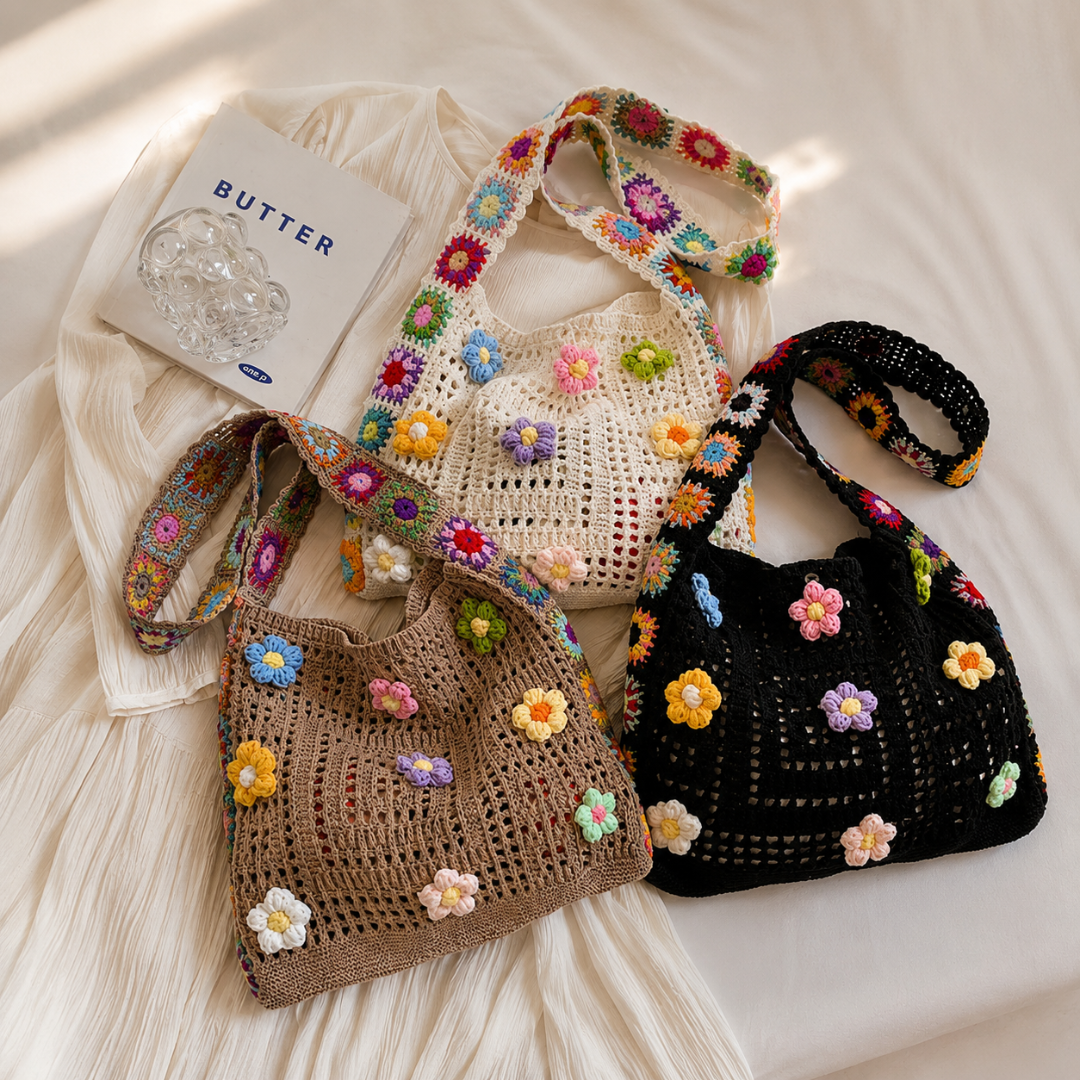 Bolso Floral de Crochet Artesanal